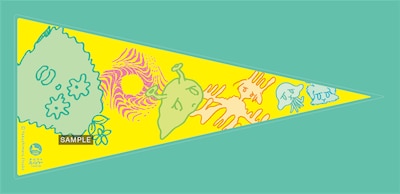 やくしまるえつこイラスト付きペナント型ステッカー
