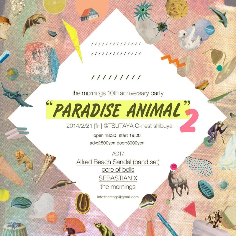 「the mornings 10th anniversary party "PARADISE ANIMAL 2"」フライヤー