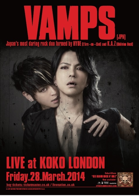 「VAMPS LIVE 2014: LONDON」フライヤー