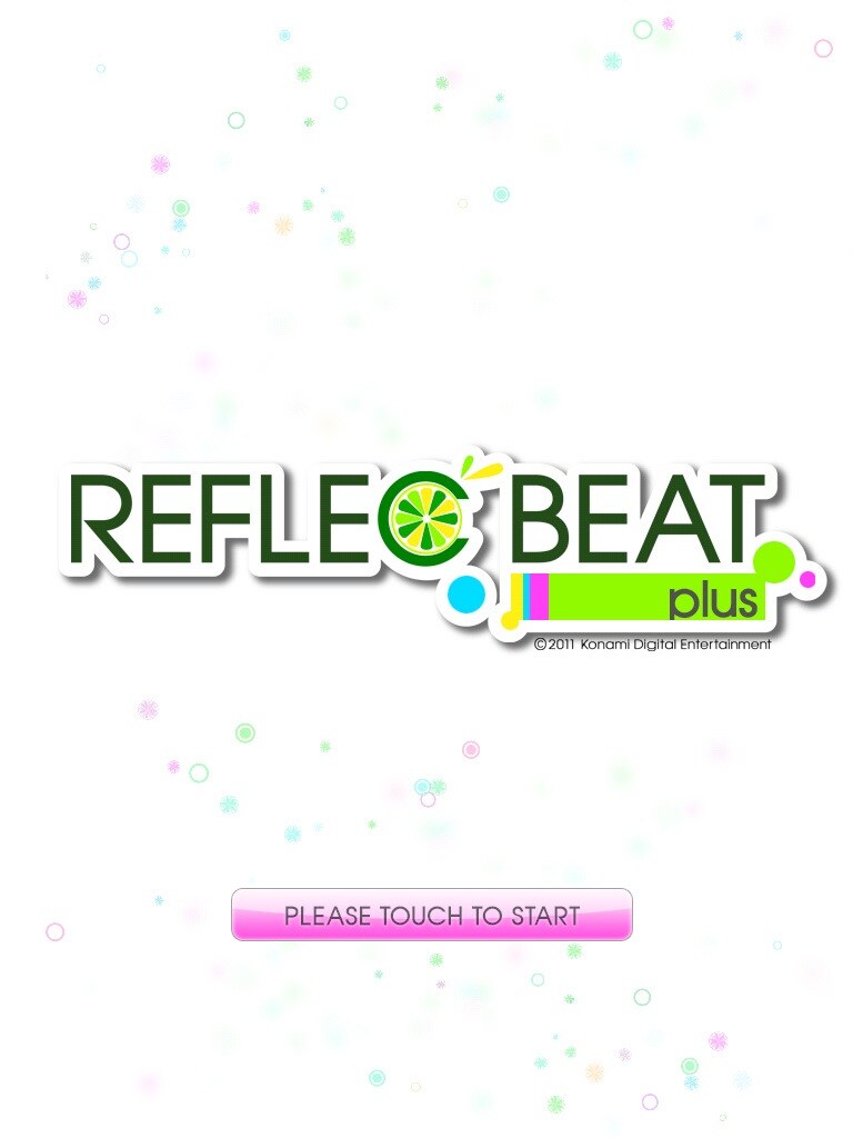 「REFLEC BEAT plus」のタイトル画面。