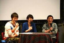 ゆず出演の「LIVE TALK on MTV supported by 第一興商」の様子。