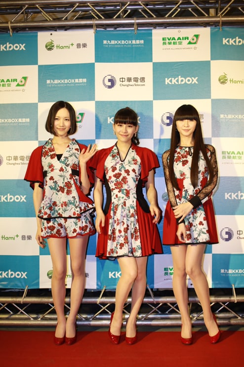 「第9回 KKBOX MUSIC AWARDS」会見でのPerfume。