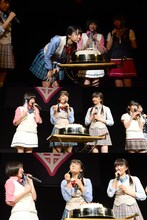 サプライズのバースデーケーキを頬張る瑞季。