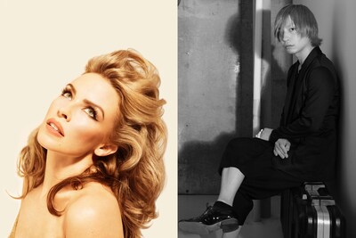 カイリー・ミノーグ（左）と中田ヤスタカ（右）。