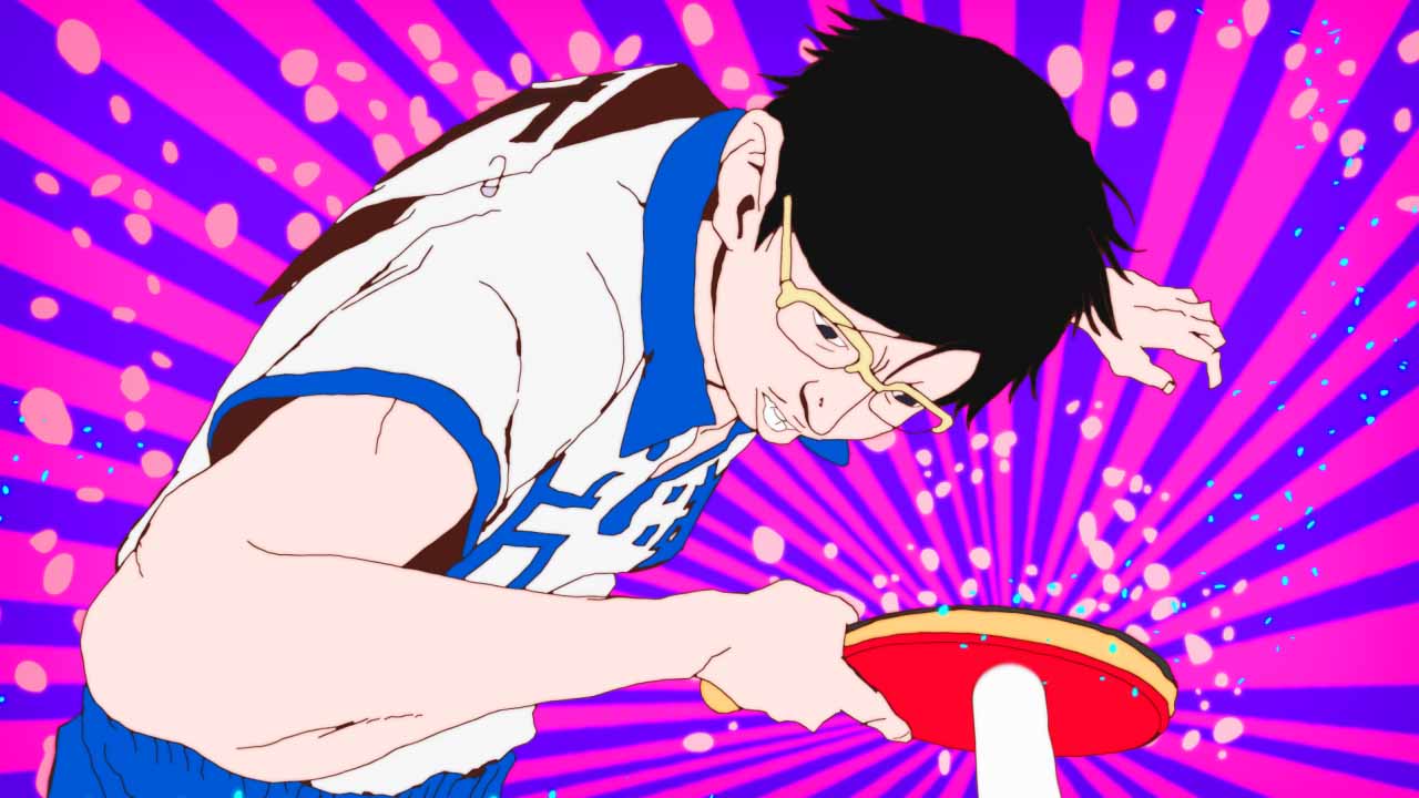 「ピンポン」ラリーCMスマイル編のワンシーン。 (c)松本大洋・小学館 / アニメ「ピンポン」製作委員会