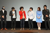 左からROKUGOU監督、中山祐一朗、松居大悟、浜野謙太、花澤香菜、細川茂樹。