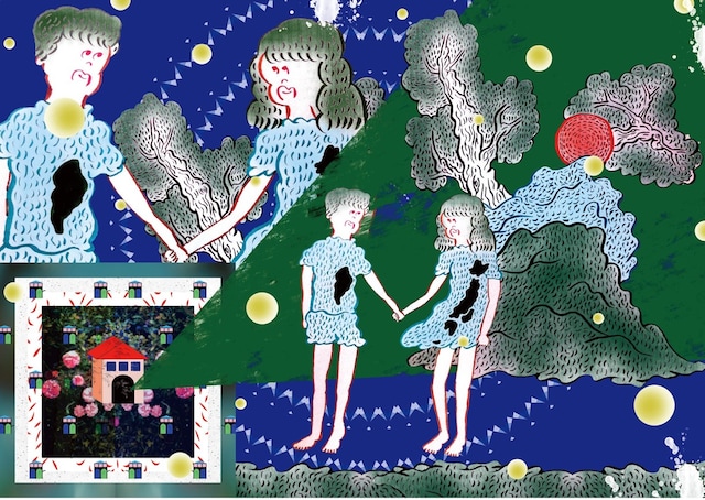 地球をモチーフに描かれたイラスト。