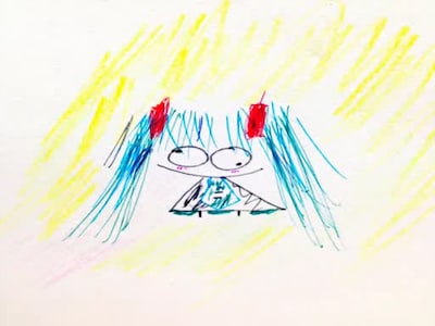 の子が描いた初音ミク。