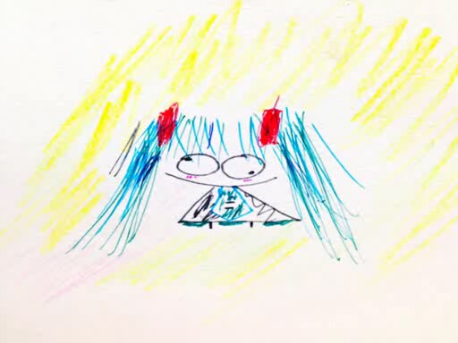 の子が描いた初音ミク。