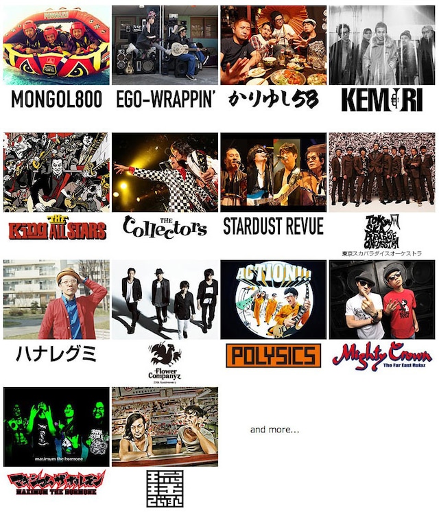 「MONGOL800 ga FESTIVAL What a Wonderful World!! 13+14」の第1弾出演アーティスト。