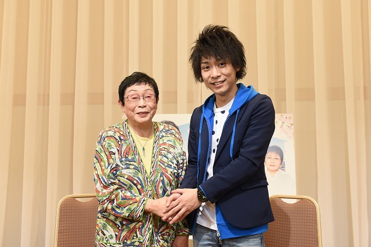 TBS系ドラマ「なるようになるさ。」シーズン2の脚本を手掛ける橋田壽賀子と、主題歌を担当する指田郁也。