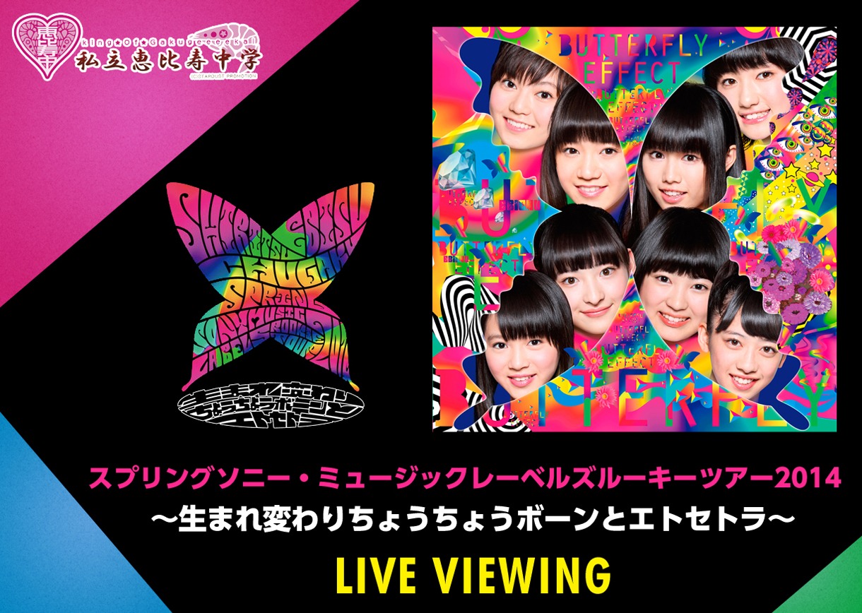 「私立恵比寿中学スプリングソニー・ミュージックレーベルズルーキーツアー2014～生まれ変わりちょうちょうボーンとエトセトラ～ ライブ・ビューイング」告知画像