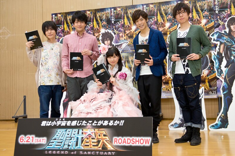 「聖闘士星矢 LEGEND of SANCTUARY」公開アフレコの様子。