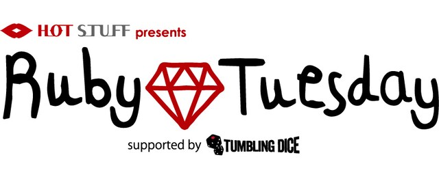 「HOT STUFF presents Ruby Tuesday supported by TUMBLING DICE」ロゴ