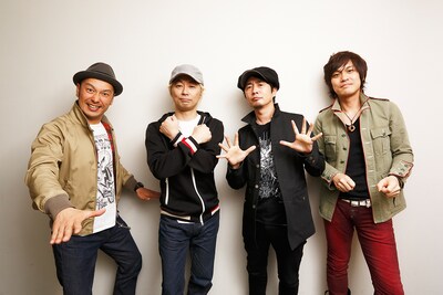 怒髪天。左から坂詰克彦（Dr）、清水泰次（B）、増子直純（Vo）、上原子友康（G）。