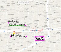 新高円寺でのパフォーマンス場所と時間を記した地図。