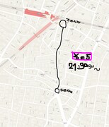 下北沢でのパフォーマンス場所と時間を記した地図。