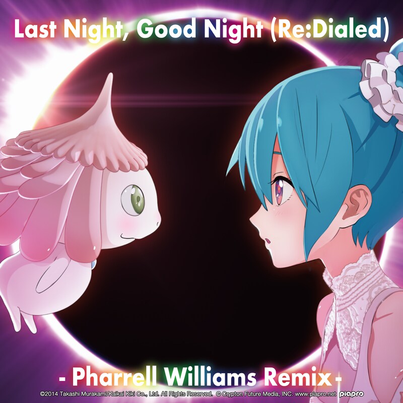 livetune & Pharrell Williams feat. 初音ミク「Last Night, Good Night (Re:Dialed) -Pharrell Williams Remix-」ジャケット (c) Crypton Future Media, INC. www.piapro.net (c)2014 Takashi Murakami/Kaikai Kiki Co., Ltd. All Rights Reserved.