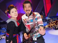 「MUSIC FAIR」収録時の森昌子と宇崎竜童。