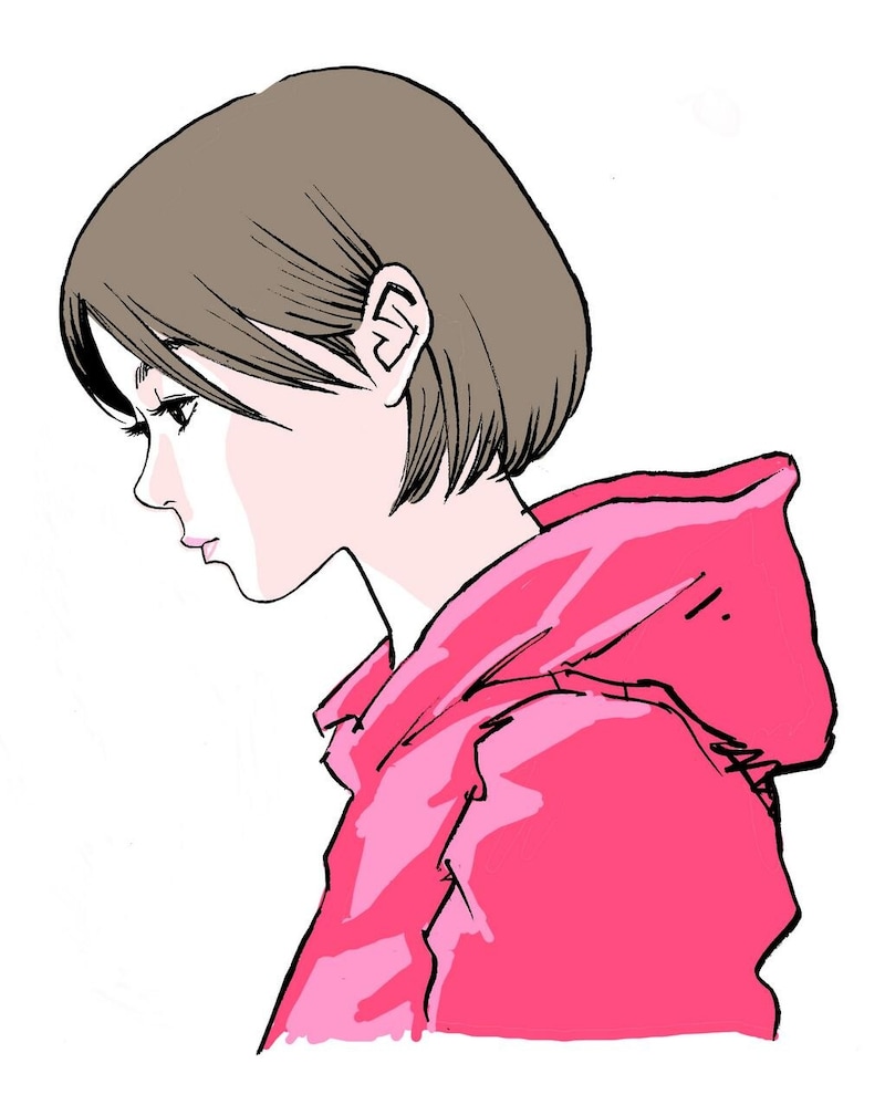 江口寿史によるイラスト。（※「LISTEN TO THE MUSIC」のジャケットとは異なります）。