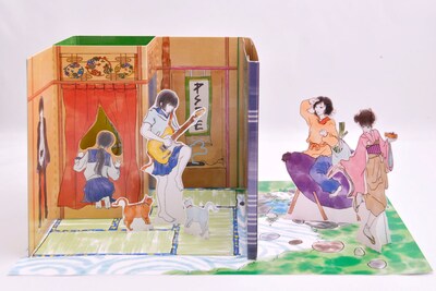 パスピエ「幕の内ISM」初回盤の中面ジャケットとCDショップ限定特典のジオラマパーツ。