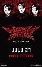 BABYMETALのアメリカ・ロサンゼルス The Fonda Theatre公演のフライヤー。