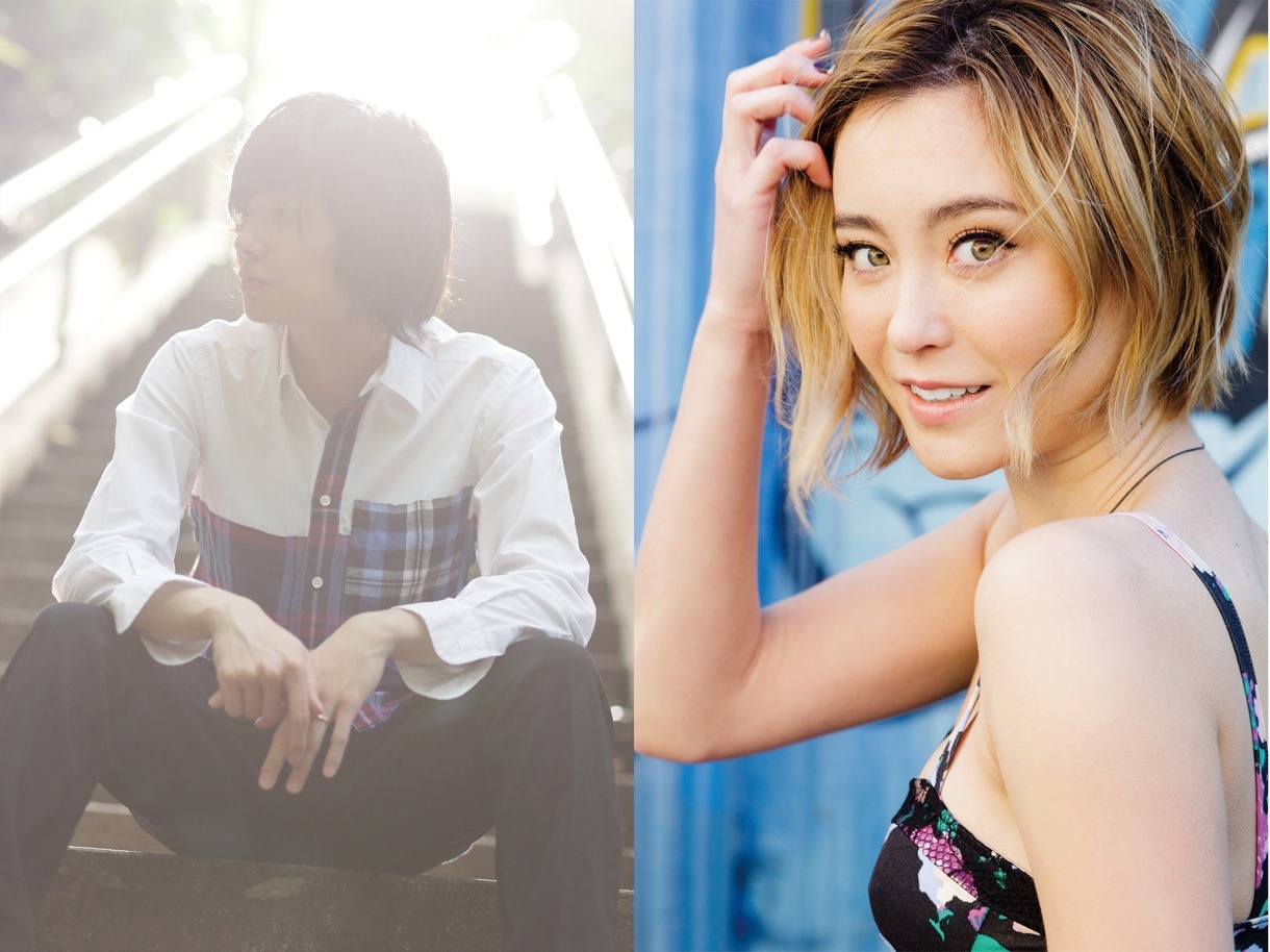 左から永井聖一、Emi Meyer。