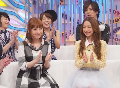 「新堂本兄弟」出演時の神田沙也加とMay J.。