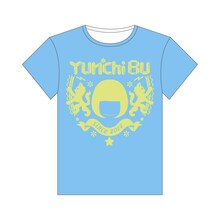 「Yun*chi ゆんち部*Tシャツ」スカイブルーボディ×ライムグリーンプリント