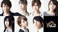 AG7。左上から喜多修平、HIMEKA、佐咲紗花、河野マリナ。左下から鈴木このみ、岡本菜摘、小林竜之。