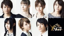 AG7。左上から喜多修平、HIMEKA、佐咲紗花、河野マリナ。左下から鈴木このみ、岡本菜摘、小林竜之。