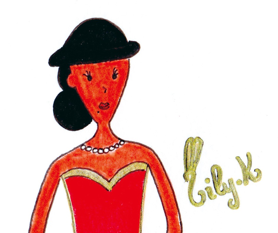 Lily.Kの自画像イラスト。