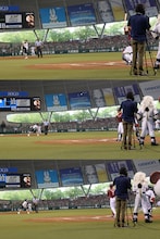 南波志帆投手の投球シーン。