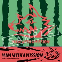 MAN WITH A MISSIONサマーキャンペーンにて配布される「スイカラーステッカー」サンプル。