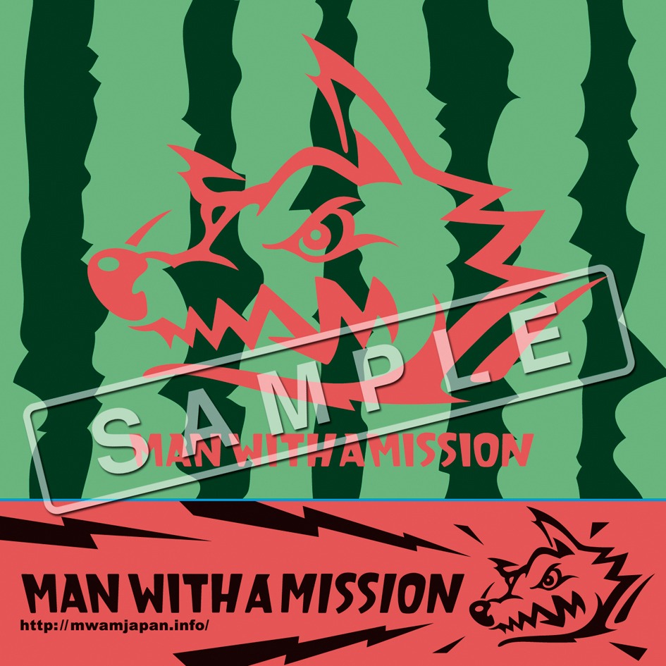 MAN WITH A MISSIONサマーキャンペーンにて配布される「スイカラーステッカー」サンプル。
