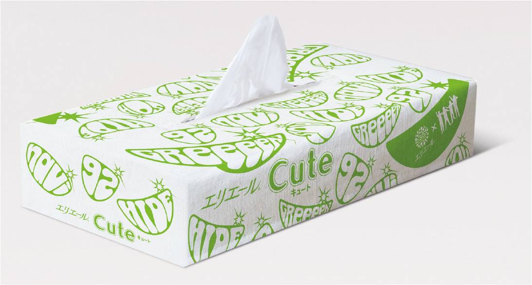 プレゼントキャンペーンで当たる「エリエール×GReeeeNオリジナルティシューカバー」デザイン。