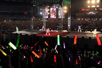 「ももクロ夏のバカ騒ぎ2014 日産スタジアム大会～桃神祭～」7月27日公演の様子。