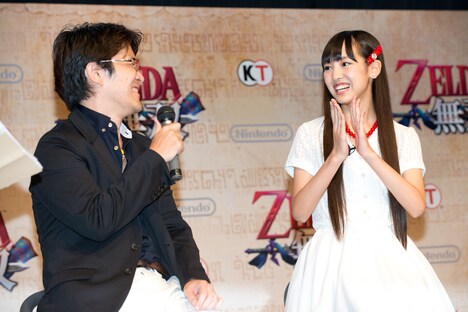 「ゼルダの伝説」シリーズの思い出を開発者と語る飯窪春菜（モーニング娘。'14）。
