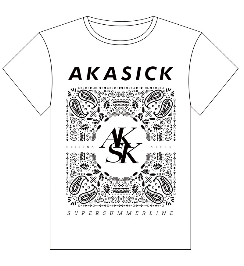 ヴィレッジヴァンガード限定シングル「スーパーサマーライン～消えたはずのセレブのあいつ～」のTシャツデザイン。