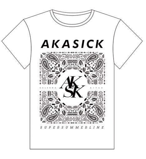 ヴィレッジヴァンガード限定シングル「スーパーサマーライン~消えたはずのセレブのあいつ~」のTシャツデザイン。