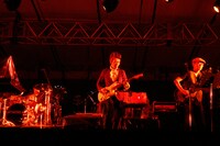 高橋幸宏 & METAFIVEのアクトにゲスト参加した細野晴臣と土屋昌巳。（Photo by Taem LIGHTSOME 三浦憲治）