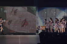 NMB48による「イビサガール」歌唱の様子。 (c)AKS
