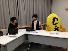 8月12日のニコ生で初共演したPolyphonicBranch（左）とカレーメシくん（右）。