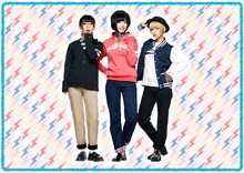 「ファッションセンターしまむら」のメンズアイテムでキメた古川未鈴、夢眠ねむ、最上もが（左から）。