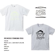 「PUNPEE TIMERS」Tシャツ。カラーは“WHITE × 蓄光”と“ASH GRAY × BLACK”の2種類で、サイズはS~XLの4パターンで展開される。価格は3000円。