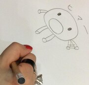 鬼束ちひろオリジナルLINEスタンプ「オヨヨちゃん」制作時の様子。