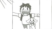 鉄拳が手がけた「あいだにダイア」パラパラ漫画アニメの1コマ。