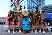 LinQ「ウェッサイ!!ガッサイ!!」福岡タワーでのリリースイベントの様子。