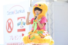 モグPの着ぐるみで「ABSまつり2014」のステージ登場した廣田あいか。