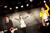 左から鈴木啓太（上々軍団）、長谷川萌美（Bitter & Sweet）、スベリー・マーキューリー。